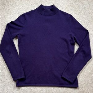 Jillanova Mock Turtleneck Sweater in Deep Purple - size S
